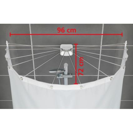 WENKO 23863100 - Suihkuteline 96x72 cm ruostumaton teräs/valkoinen