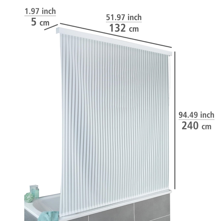 WENKO 23864100 - Rullaverho suihkuun 132x240 cm valkoinen