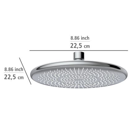 WENKO 23998100 - Suihkupää Vesisäästöjärjestelmä 22,5x22,5 cm kiiltävä kromi
