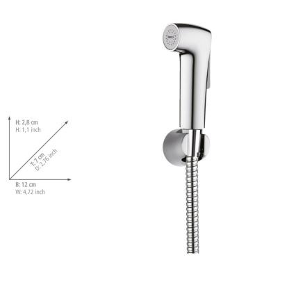 WENKO 23999100 - Bide-setti vesisäästöjärjestelmä 12x7 cm kiiltävä kromi/hopea
