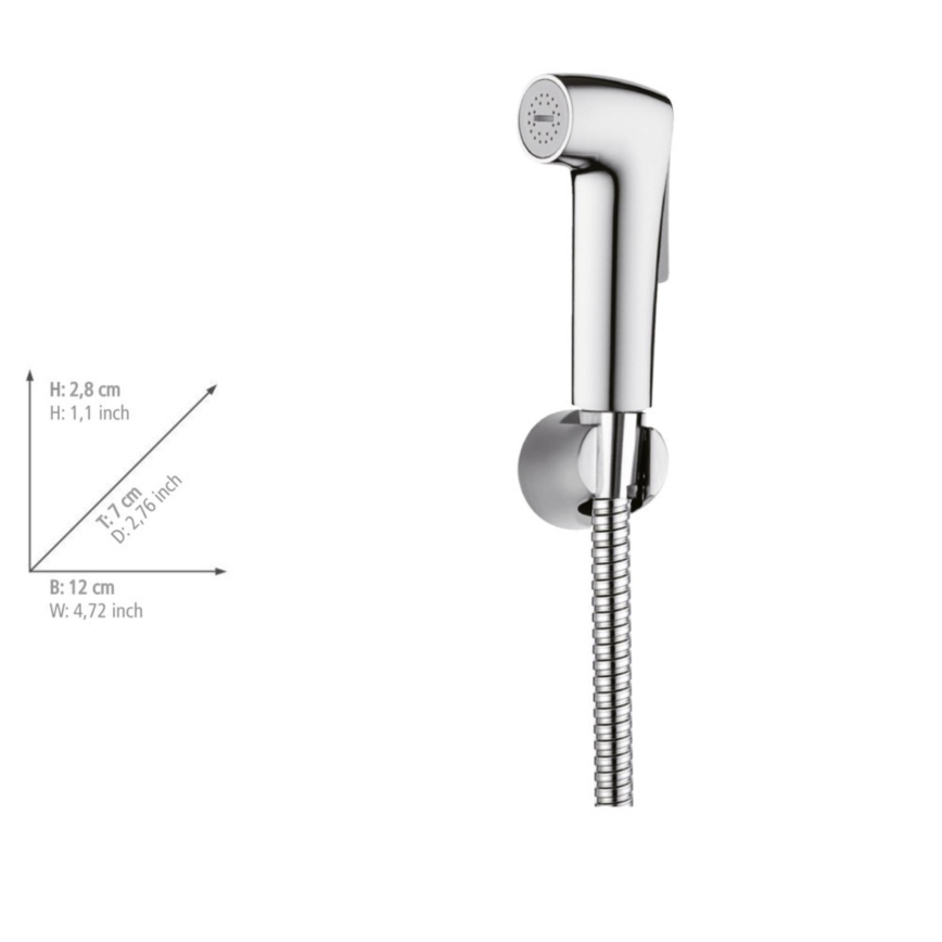 WENKO 23999100 - Bide-setti vesisäästöjärjestelmä 12x7 cm kiiltävä kromi/hopea