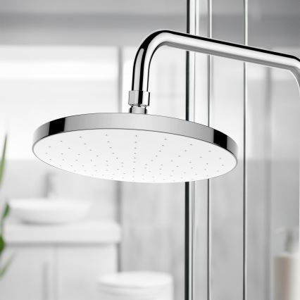 WENKO 24000100-Suihkupää AUTOMAATTINEN PUHDISTUS 22,5x22,5 cm kiiltävä kromi/valkoinen