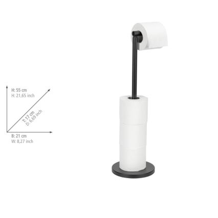 WENKO 24034100 - WC-paperiteline 21x55 cm musta/hopea