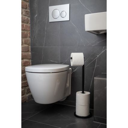 WENKO 24034100 - WC-paperiteline 21x55 cm musta/hopea