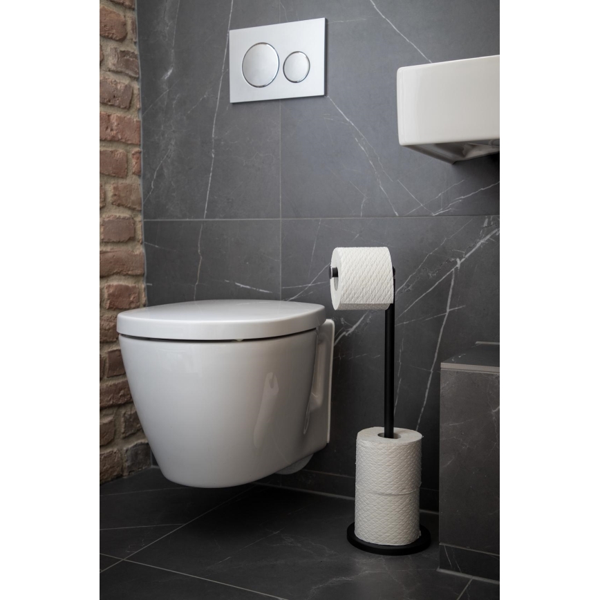 WENKO 24034100 - WC-paperiteline 21x55 cm musta/hopea