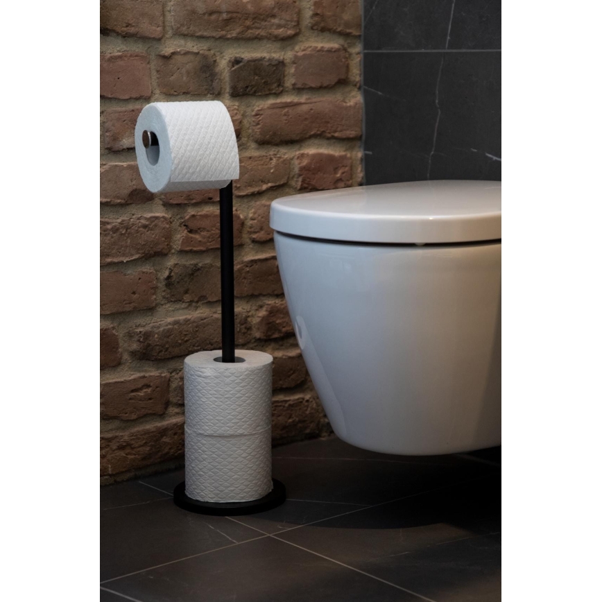 WENKO 24034100 - WC-paperiteline 21x55 cm musta/hopea
