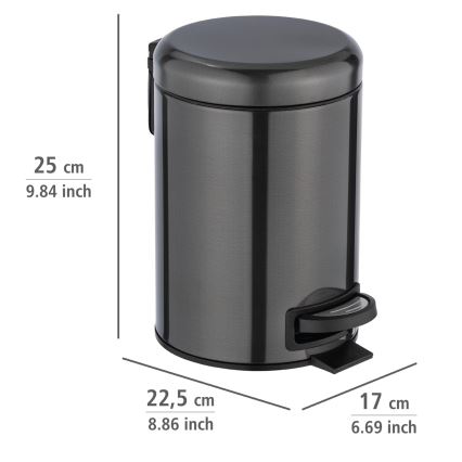 WENKO 24035100 - Kori LEMAN 17x25 cm ruostumaton teräs/musta