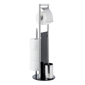 WENKO 24075800 - WC-setti RAVINA 20x707 cm ruostumaton teräs/hopea/musta
