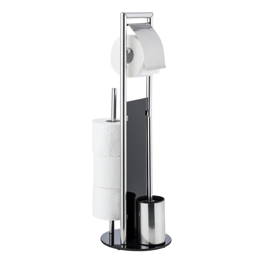 WENKO 24075800 - WC-setti RAVINA 20x707 cm ruostumaton teräs/hopea/musta