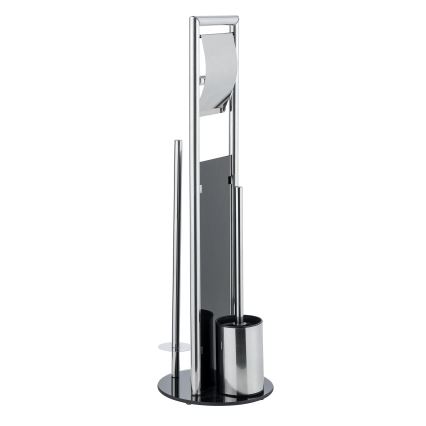 WENKO 24075800 - WC-setti RAVINA 20x707 cm ruostumaton teräs/hopea/musta