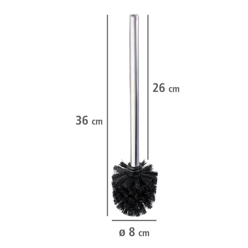 WENKO 24089800 - WC-harja 8x35 cm ruostumaton teräs/hopea/musta