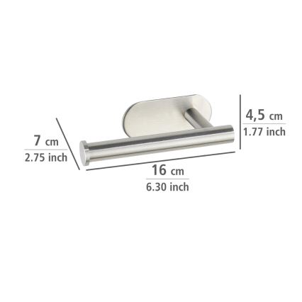WENKO 24166100 - WC-paperiteline TURBO-LOC OREA MATT 16x7 cm, ruostumatonta terästä/hopea