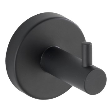 WENKO 24232100-Koukku BOSIO BLACK 5,5x5,5 cm ruostumaton teräs/hopea