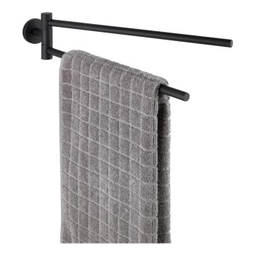 WENKO 24238100-Pyyheteline BOSIO BLACK 5,5x43 cm ruostumaton teräs/hopea