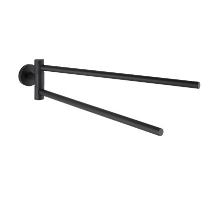 WENKO 24238100-Pyyheteline BOSIO BLACK 5,5x43 cm ruostumaton teräs/hopea