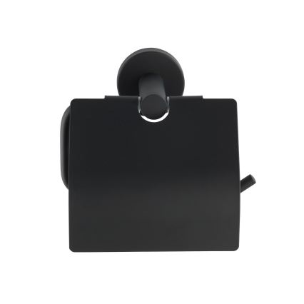 WENKO 24241100-WC-paperiteline BOSIO BLACK 15x13,5 cm ruostumaton teräs/hopea