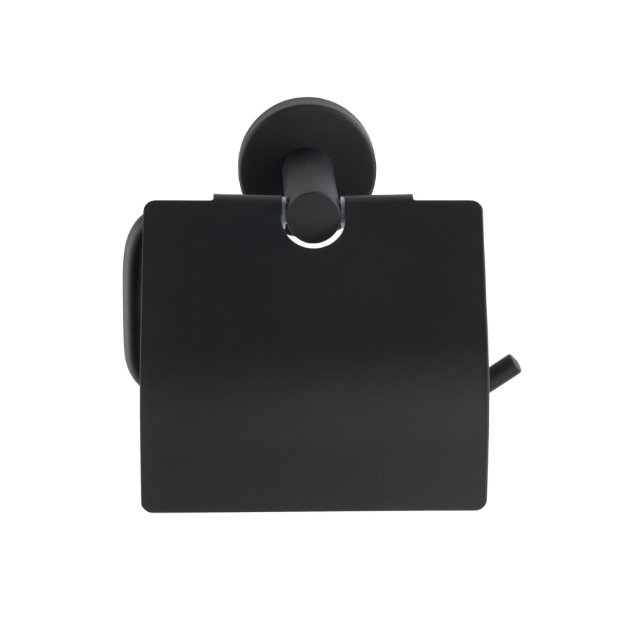 WENKO 24241100-WC-paperiteline BOSIO BLACK 15x13,5 cm ruostumaton teräs/hopea