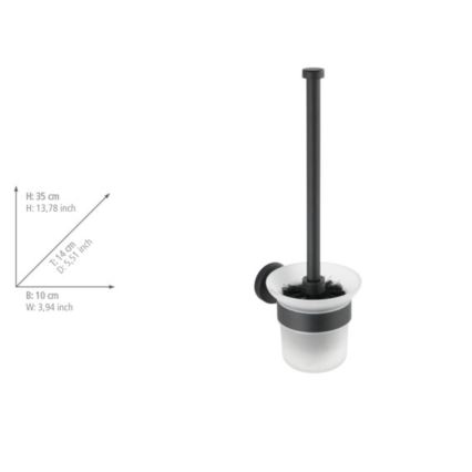 WENKO 24243100-WC-harja BOSIO BLACK 10x35 cm ruostumaton teräs/hopea/satiinipintainen