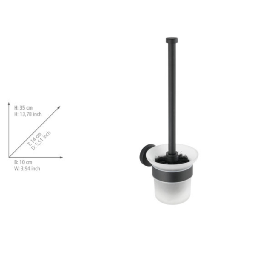 WENKO 24243100-WC-harja BOSIO BLACK 10x35 cm ruostumaton teräs/hopea/satiinipintainen