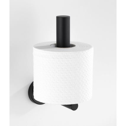 WENKO 24262100-WC-paperiteline BOSIO BLACK 8x18 cm ruostumaton teräs/hopeanvärinen