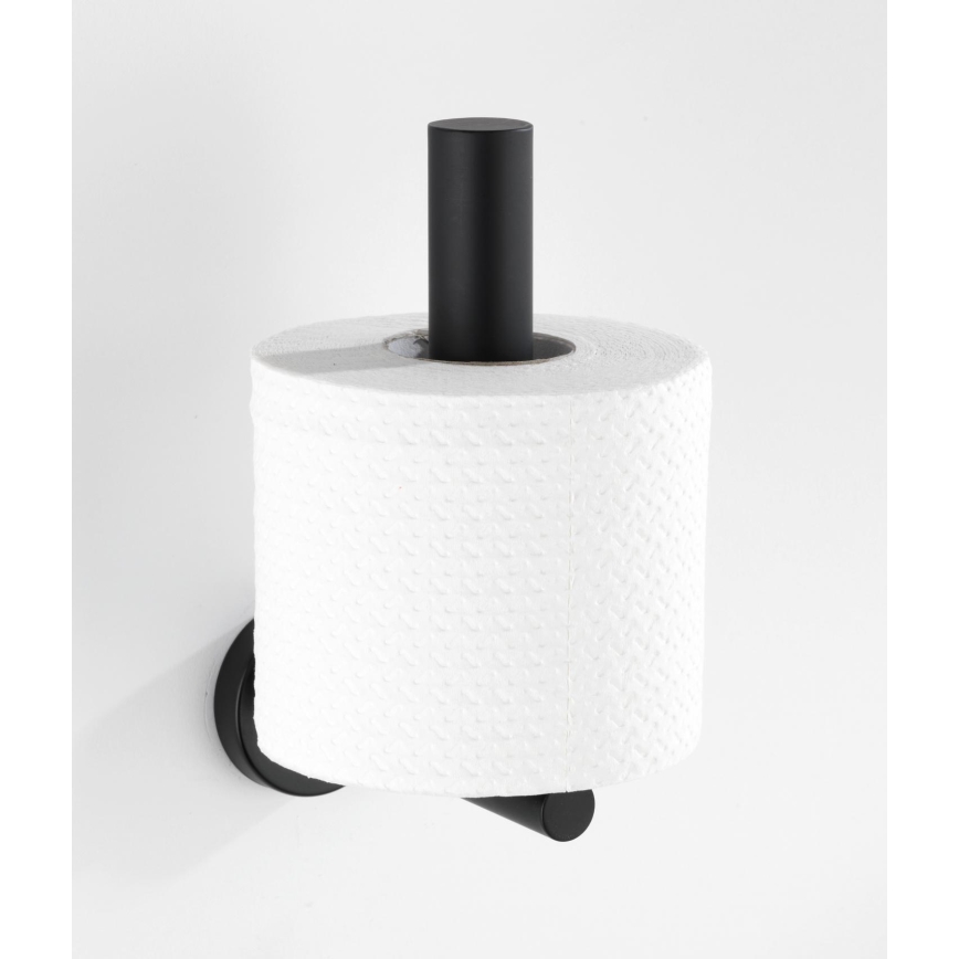 WENKO 24262100-WC-paperiteline BOSIO BLACK 8x18 cm ruostumaton teräs/hopeanvärinen