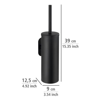 WENKO 24289100-WC WC-harja TURBO-LOC OREA BLACK 9x39,5 cm ruostumaton teräs/musta