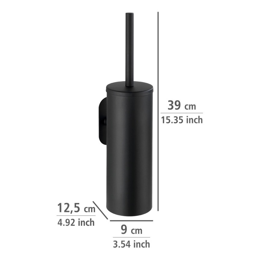 WENKO 24289100-WC WC-harja TURBO-LOC OREA BLACK 9x39,5 cm ruostumaton teräs/musta