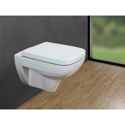 WENKO 24334100-WC-istuinkansi EXCLUSIVE 46,5x37 cm valkoinen/hopea