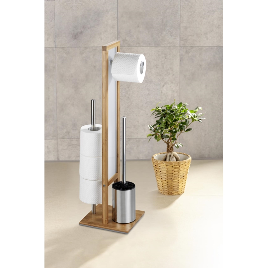 WENKO 24391100 - WC-harja RIVALTA 18x70 cm ruskea/valkoinen/musta