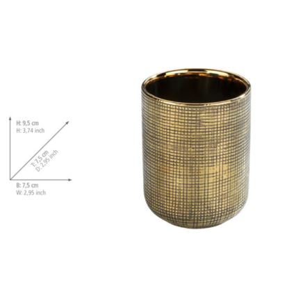 WENKO 24400100 - Hammasharjakuppi RIVARA 7,5x9,5 cm kultainen