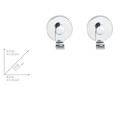 WENKO 24466100 VACUUM-LOC -koukku 6 x 7 cm kiiltävä kromi