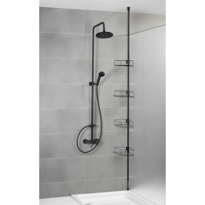 WENKO 24568100-DOLCEDO kulmahylly 31x230 cm ruostumaton teräs/musta