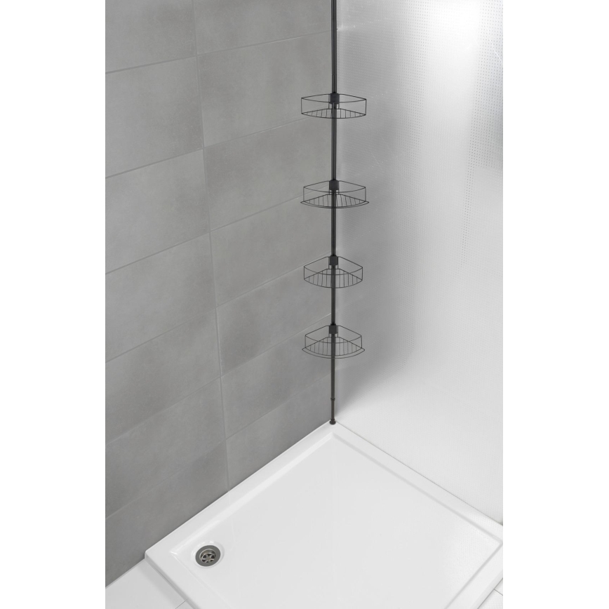 WENKO 24568100-DOLCEDO kulmahylly 31x230 cm ruostumaton teräs/musta