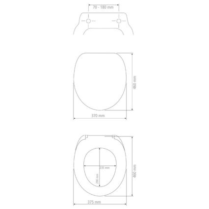 WENKO 24571100-WC istuinkansi VORNO NEO 46x37 cm valkoinen/hopea