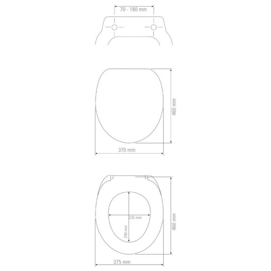 WENKO 24571100-WC istuinkansi VORNO NEO 46x37 cm valkoinen/hopea