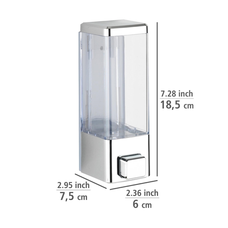 WENKO 24593100 - ISTRES-saippua-annostelija 320 ml, kiiltävä kromi/läpinäkyvä