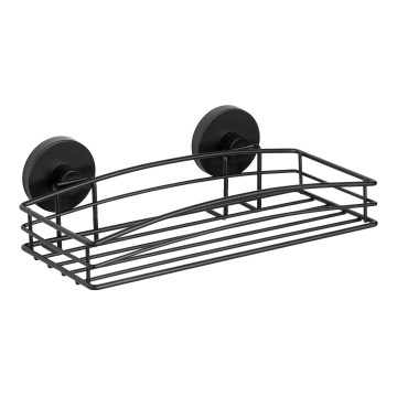 WENKO 24732100 - VACUUM-LOC pyöreä hylly 26x14 cm, musta
