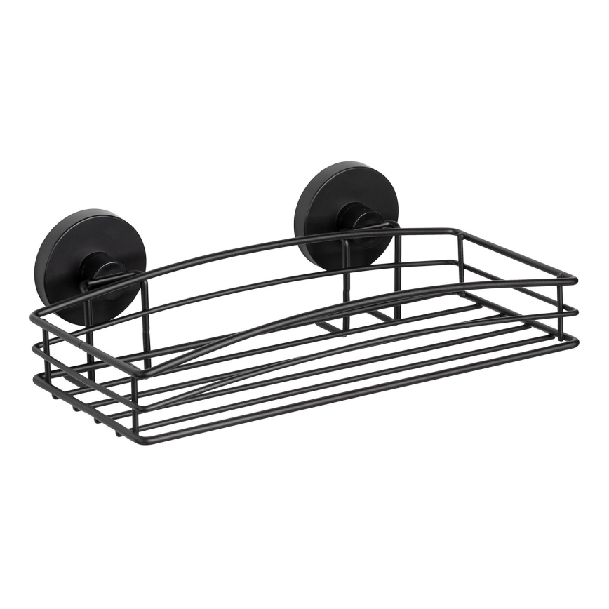WENKO 24732100 - VACUUM-LOC pyöreä hylly 26x14 cm, musta
