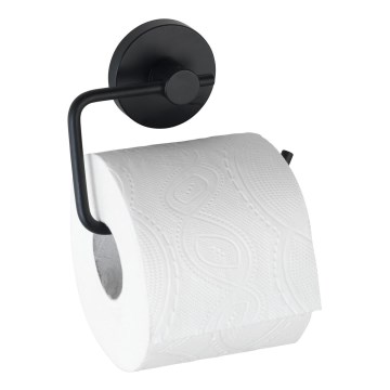 WENKO 24738100-WC-paperiteline VACUUM-LOC RUND SCHW 13,5x10,5 cm musta