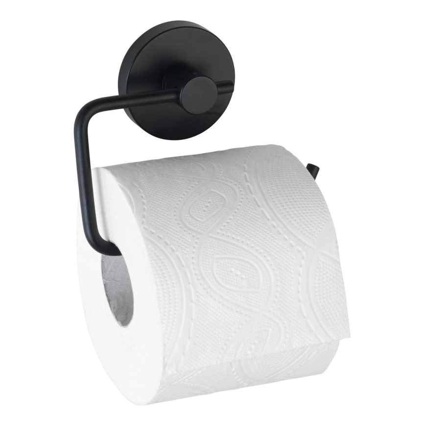 WENKO 24738100-WC-paperiteline VACUUM-LOC RUND SCHW 13,5x10,5 cm musta