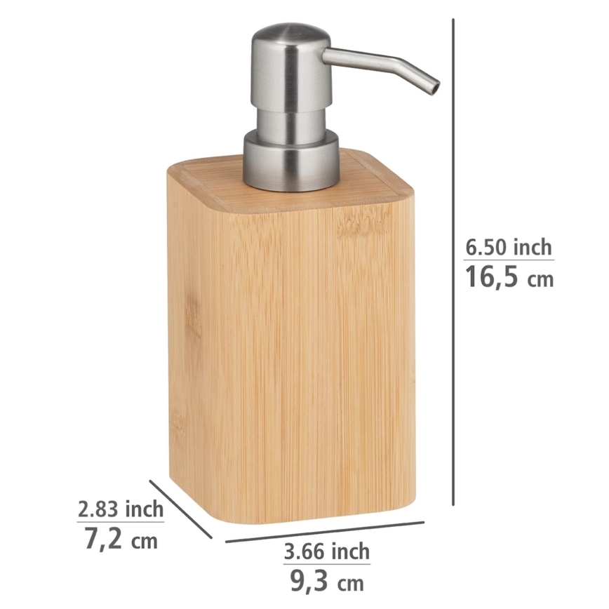 WENKO 24747100 - Saippuapumppu BAMBUSA 9,3x16,5 cm ruskea