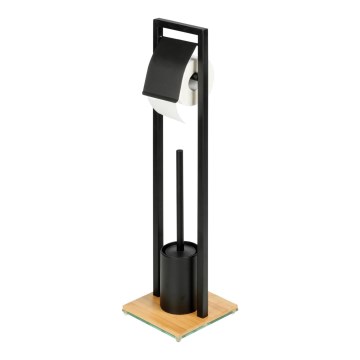 WENKO 24751100 - WC-setti BAMBU⁠SA 18x72,5 cm musta/ruskea