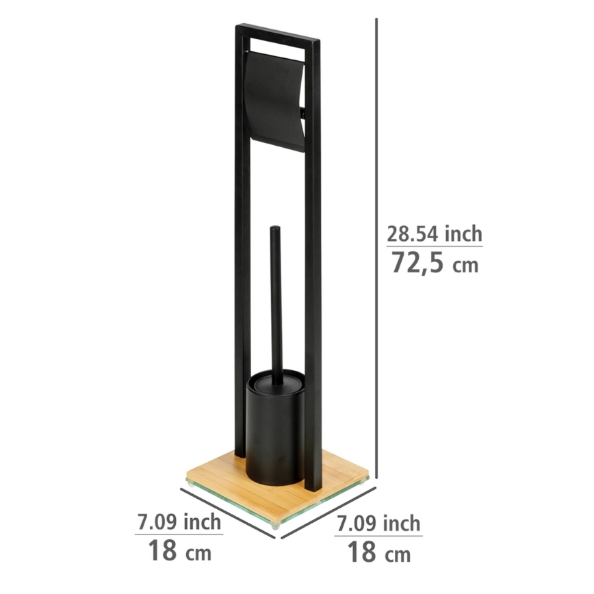 WENKO 24751100 - WC-setti BAMBU⁠SA 18x72,5 cm musta/ruskea