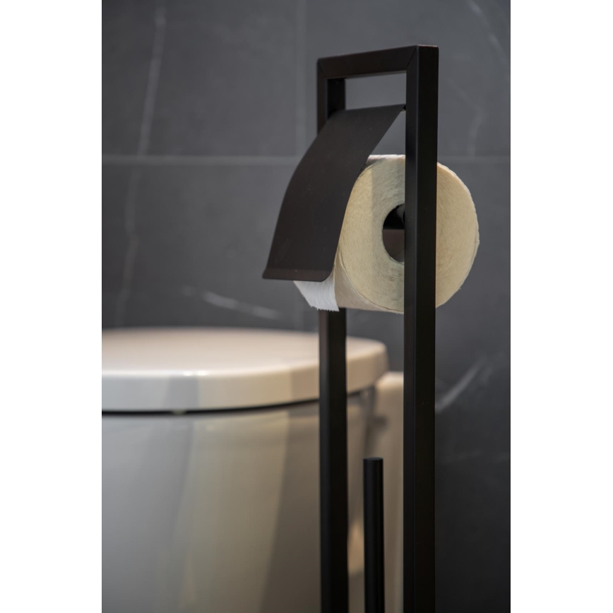 WENKO 24751100 - WC-setti BAMBU⁠SA 18x72,5 cm musta/ruskea