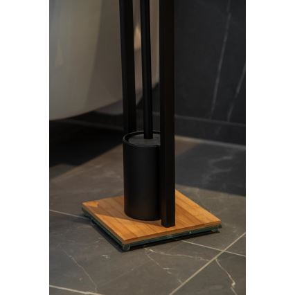WENKO 24751100 - WC-setti BAMBU⁠SA 18x72,5 cm musta/ruskea