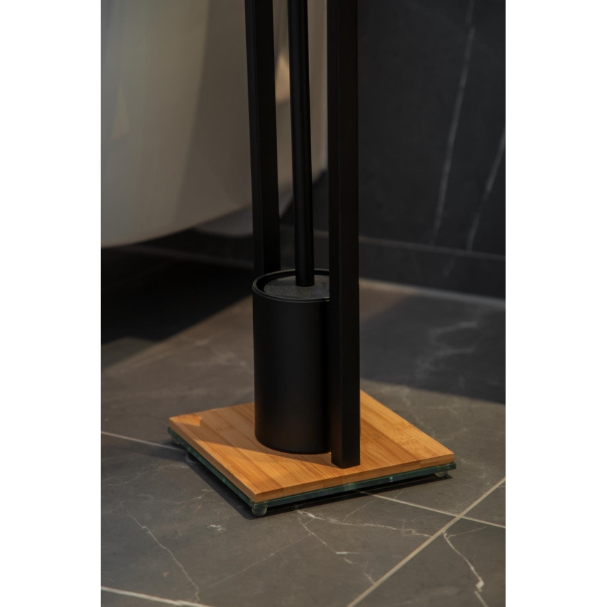 WENKO 24751100 - WC-setti BAMBU⁠SA 18x72,5 cm musta/ruskea