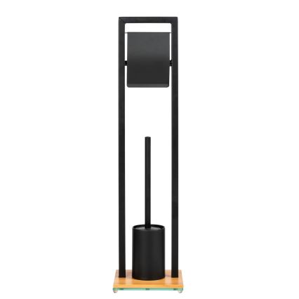 WENKO 24751100 - WC-setti BAMBU⁠SA 18x72,5 cm musta/ruskea