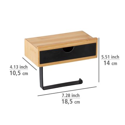 WENKO 24754100 - WC-paperiteline BAMBUSA 18,5x14 cm ruskea/musta