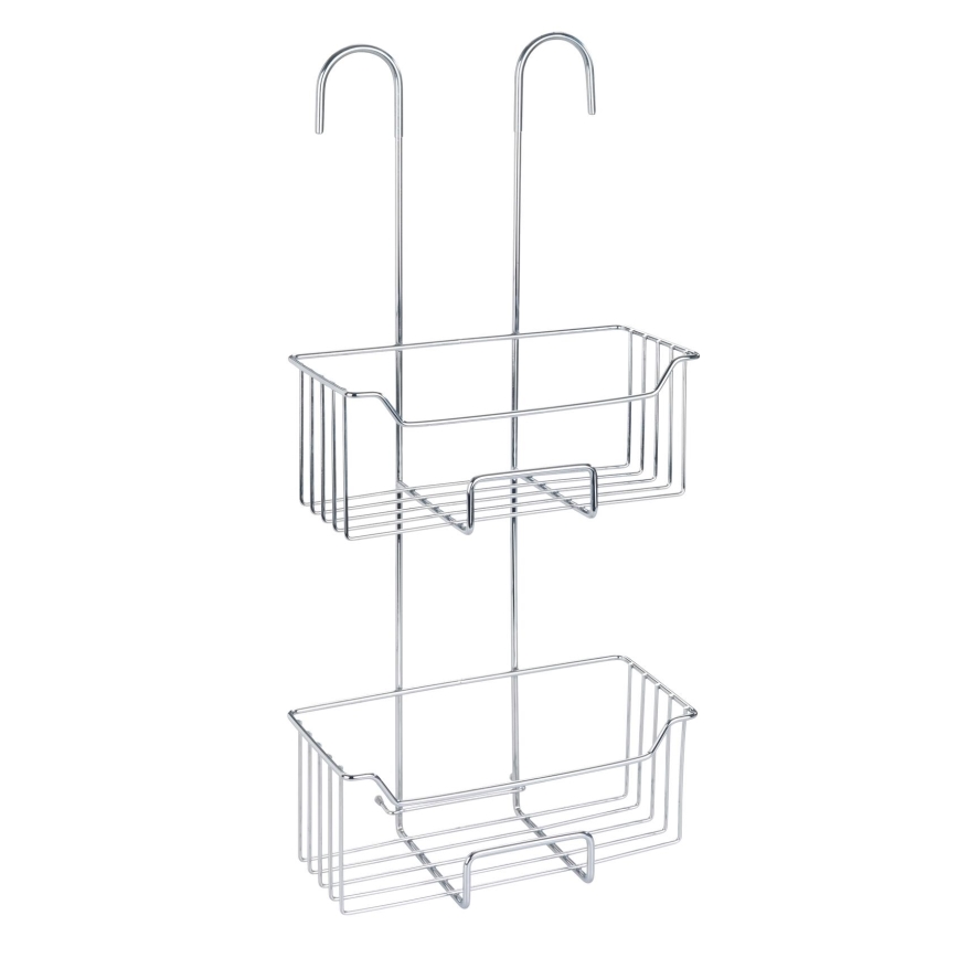 WENKO 24758100 - MILO-suihkuhylly 25x55 cm hopea/läpinäkyvä