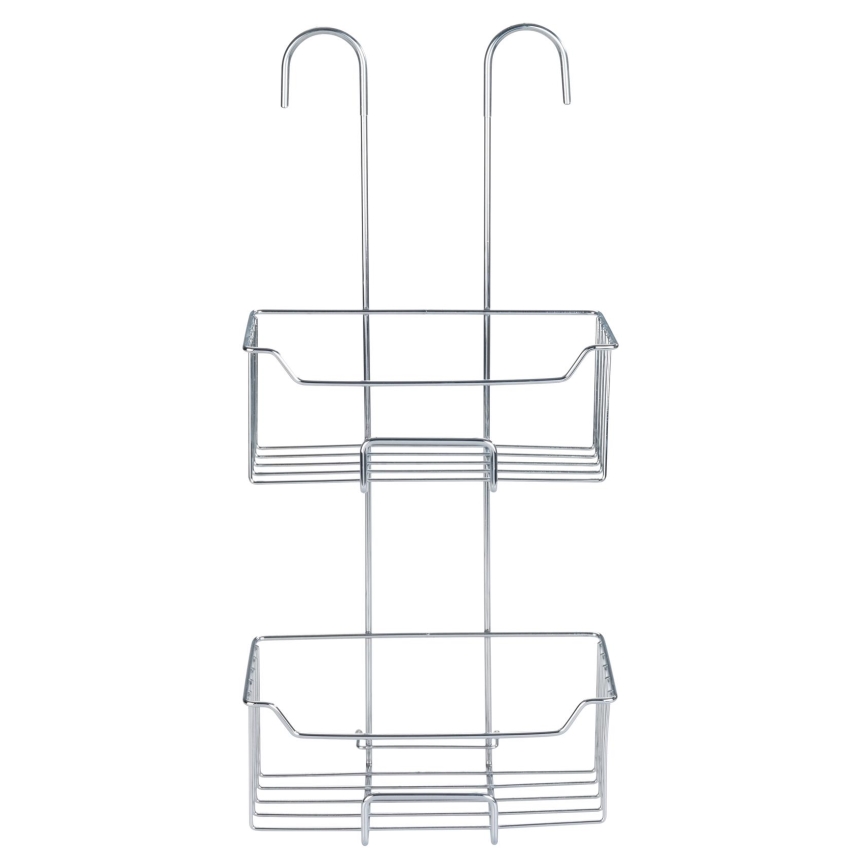 WENKO 24758100 - MILO-suihkuhylly 25x55 cm hopea/läpinäkyvä